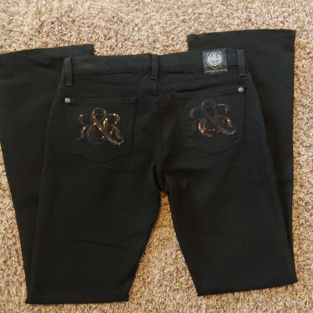 Rock & Republic Black jeans, NWOT, Bootcut, 29"